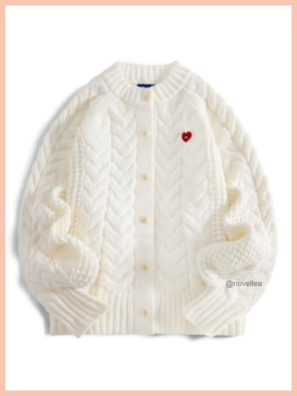 Chunky Cable Knit Open Front Cardigan Oversized Lantern Sleeve